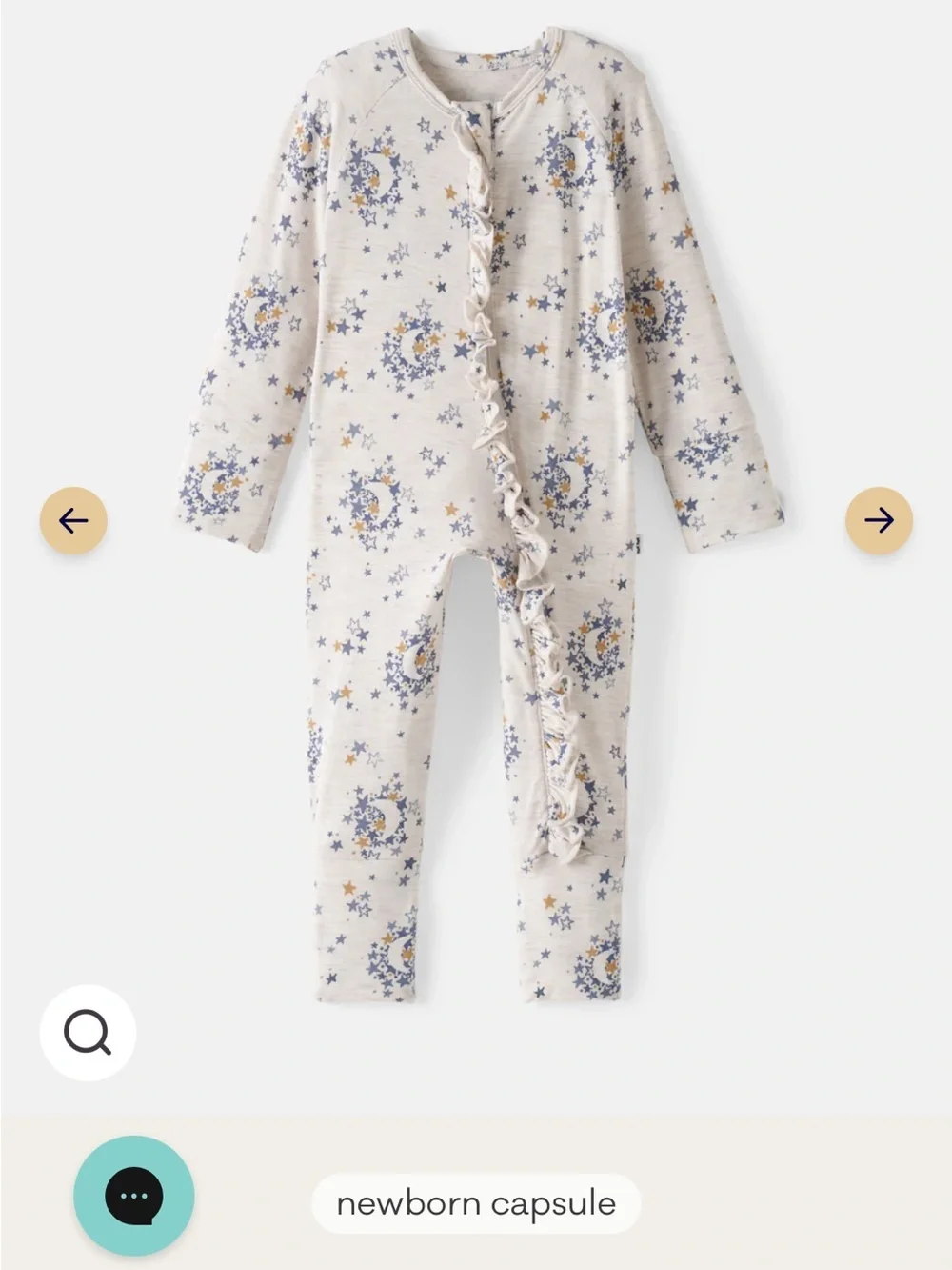 Little Sleepies Lullaby Sky Ruffle Zippy